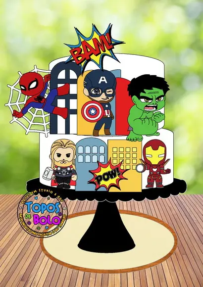 Topo de Bolo Avengers- Arquivo Digital