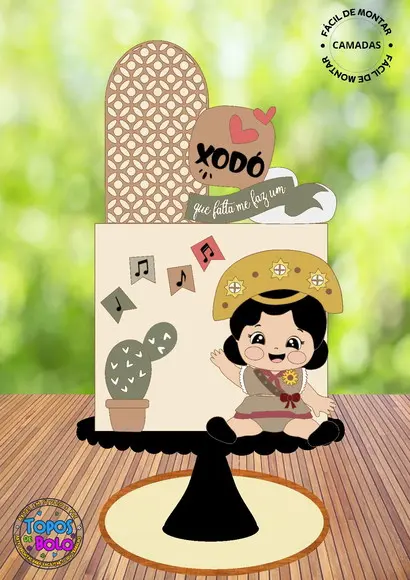 Arquivo de Corte Topo de Bolo Maria Bonita Baby Cute