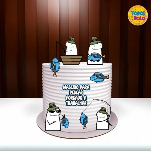 Arquivo de Corte Topo de Bolo Flork Pescador