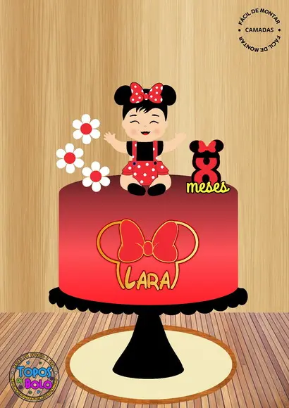 Arquivo de Corte Topo de Bolo Bebê Minnie