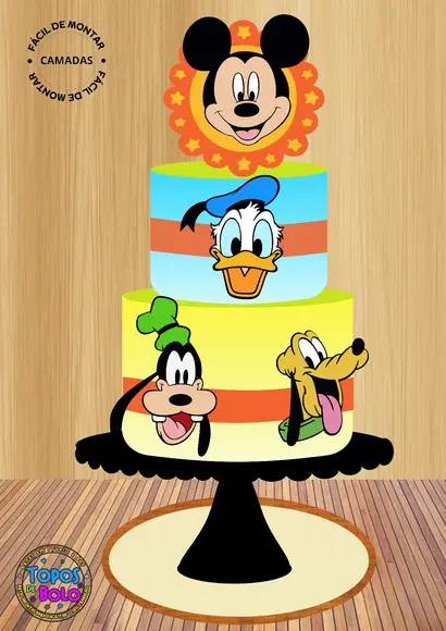 Arquivo de Corte Topo de Bolo Rosto Turma do Mickey