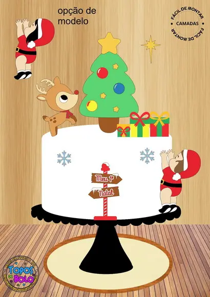 Arquivo de Corte Topo de Bolo Natal Neném com Árvore