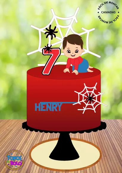 Arquivo de Corte Topo de Bolo Spiderman Baby