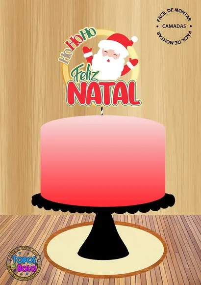 Arquivo de Corte Topo de Bolo Hohoho Feliz Natal
