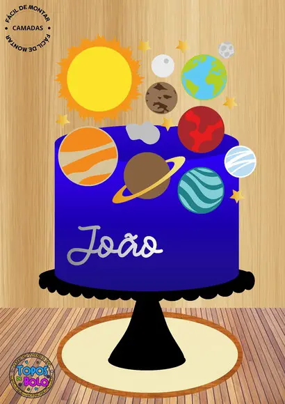 Arquivo de Corte Topo de Bolo Planetas