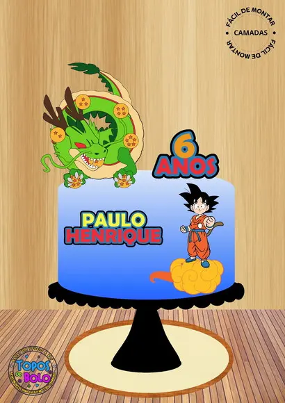 Arquivo de Corte Topo de Bolo Dragon Ball Goku e Shenlong