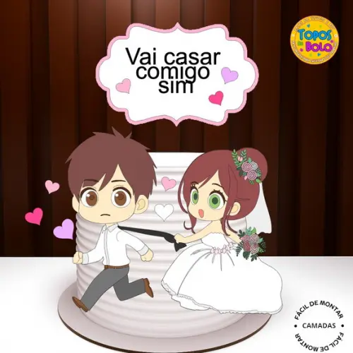 Arquivo de Corte Topo de Bolo Casamento
