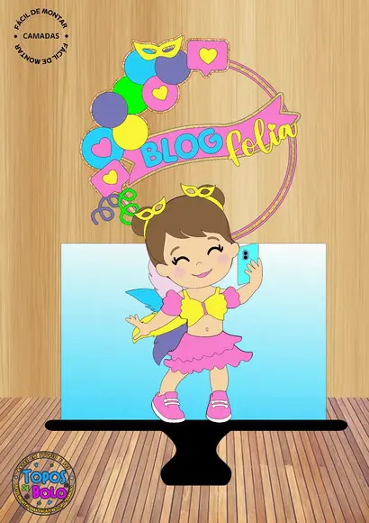 Arquivo de Corte Topo de Bolo Blogueirinha Carnaval
