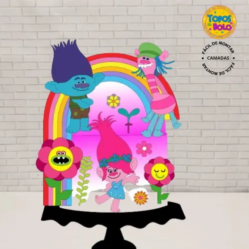 Arquivo de Corte Topo de Bolo Trolls 2