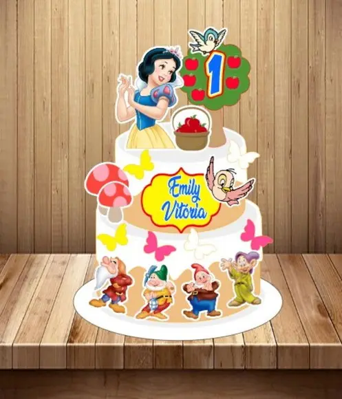 Topo de Bolo Branca de Neve e os 7 Anões- Arquivo Digital