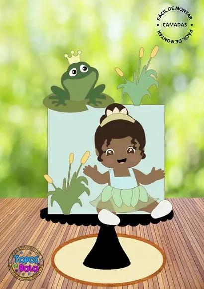 Arquivo de Corte Topo de Bolo Princesa Tiana Baby