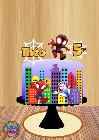 Arquivo de Corte Topo de Bolo Spider e Seus Amigos
