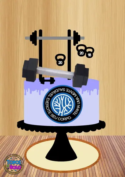 Arquivo de Corte Topo de Bolo Academia 3d