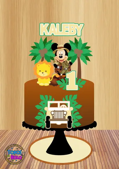 Arquivo de Corte Topo de Bolo Safari Mickey 01