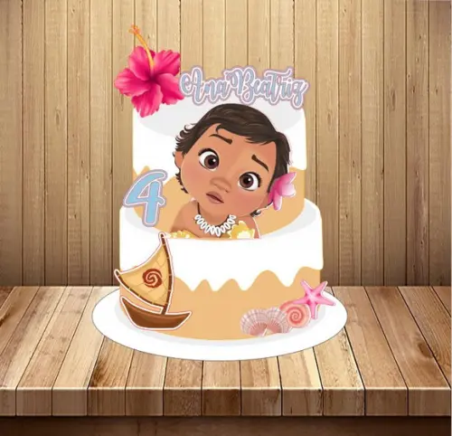 Topo de Bolo Rosto Moana Baby- Arquivo Digital