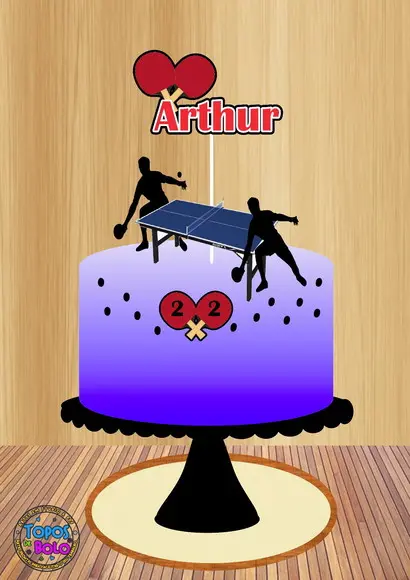 Arquivo de Corte Topo de Bolo Ping Pong