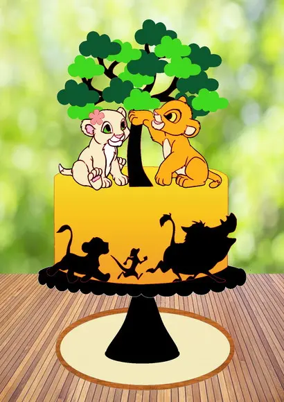 Arquivo de Corte Topo de Bolo Simba e Nala