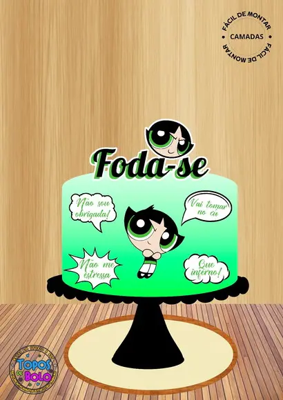 Arquivo de Corte Topo de Bolo Docinho Foda-se