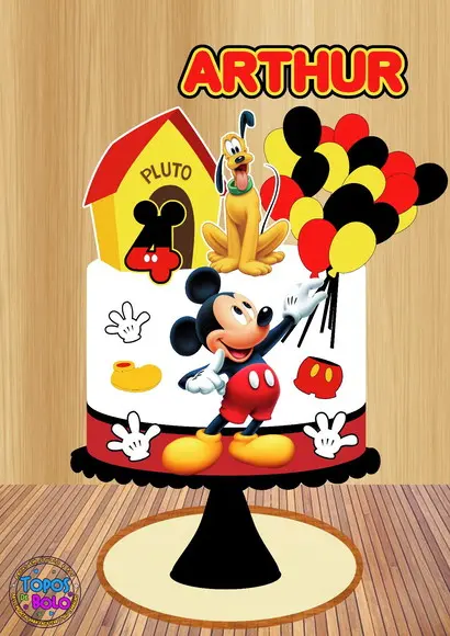 Arquivo de Corte Topo de Bolo Mickey e Pluto
