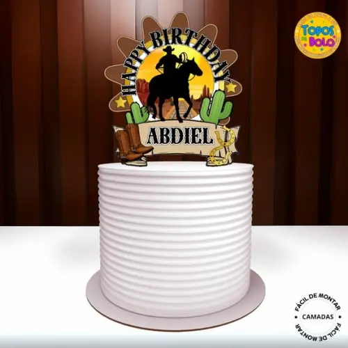 Arquivo de Corte Topo de Bolo Country Cowboy