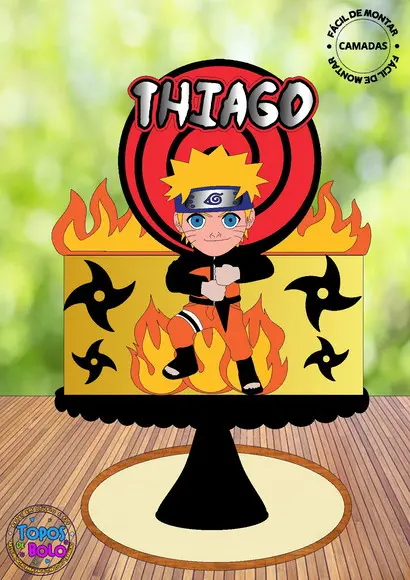 Arquivo de Corte Topo de Bolo Naruto e Shuriken