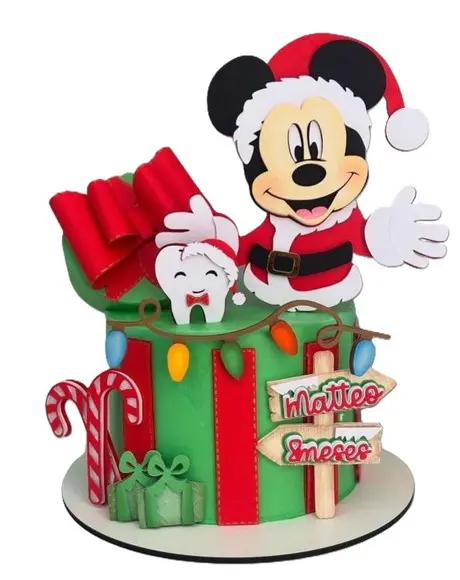 Arquivo de Corte Topo de Bolo Natal Mickey 01