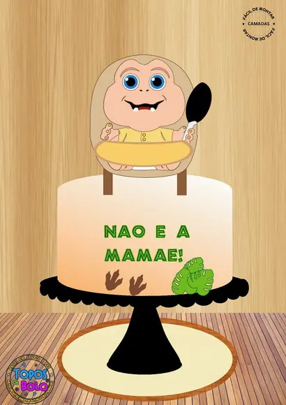 Arquivo de Corte Topo de Bolo Baby Família Dinossauro