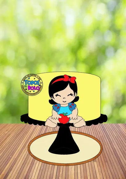 Topo de Bolo Branca de Neve Baby - Arquivo Digital