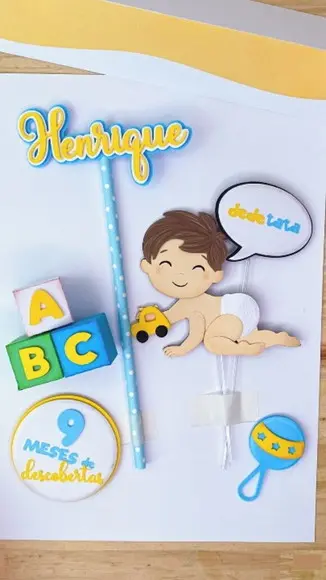 Arquivo de Corte Topo de Bolo Bebê Engatinhando
