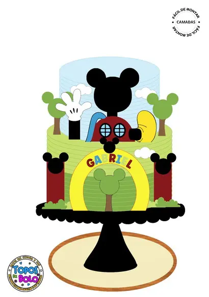 Arquivo de Corte Topo de Bolo Mickey 02