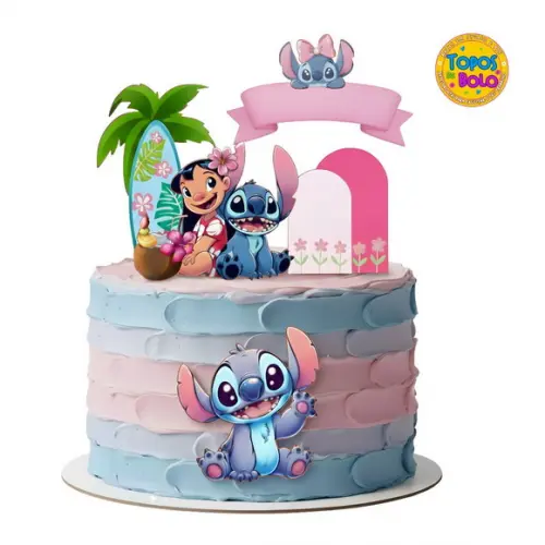 Arquivo de Corte Topo de Bolo Stitch e Lilo