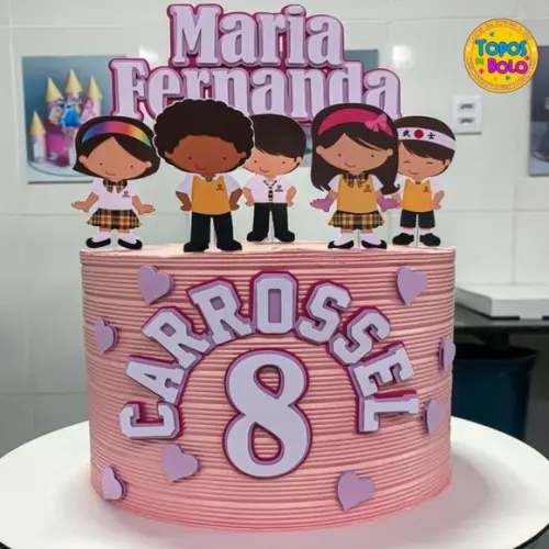 Arquivo de Corte Topo de Bolo Carrossel Novela 02