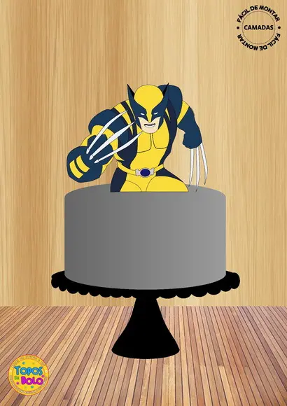 Arquivo de Corte Topo de Bolo Wolverine Camadas