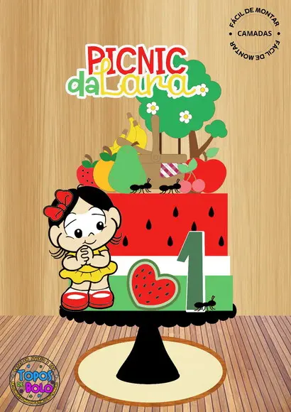 Arquivo de Corte Topo de Bolo Picnic da Magali