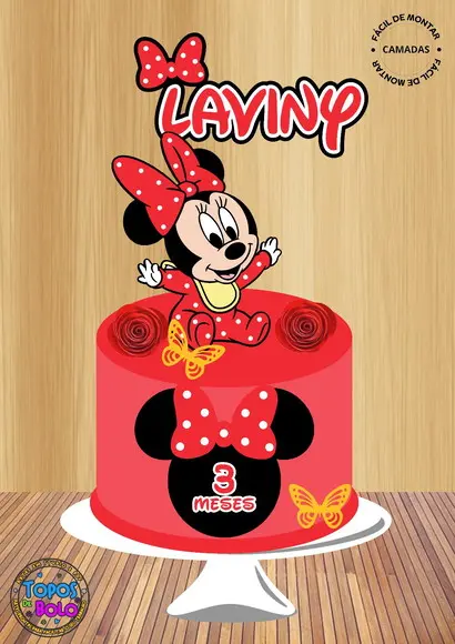 Arquivo de Corte Topo de Bolo Minnie Baby Cute