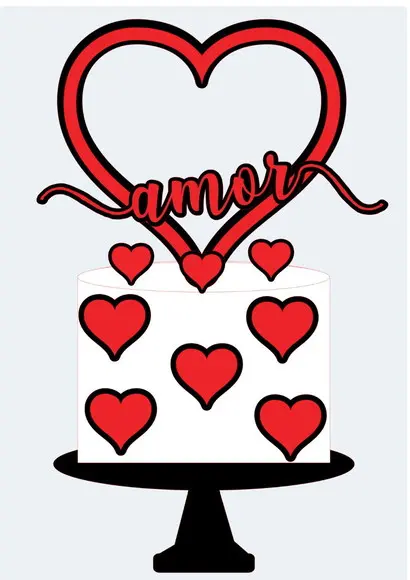 Topo de Bolo Amor- Arquivo Digital