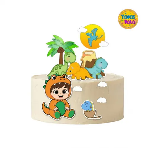 Arquivo de Corte Topo de Bolo Dino Baby Menino Dino