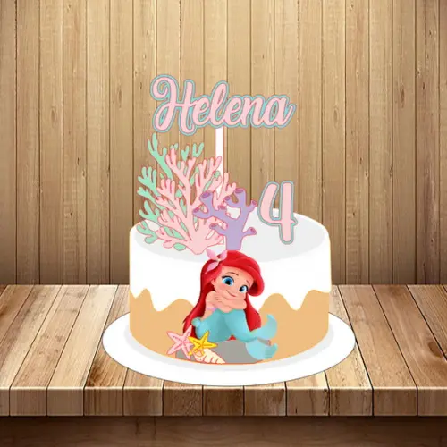 Topo de Bolo Pequena Sereia Cute - Arquivo Digital