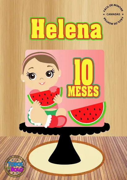 Arquivo de Corte Topo de Bolo Bebê e Melancia