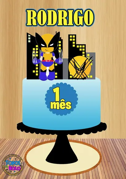 Arquivo de Corte Topo de Bolo Wolverine Cute