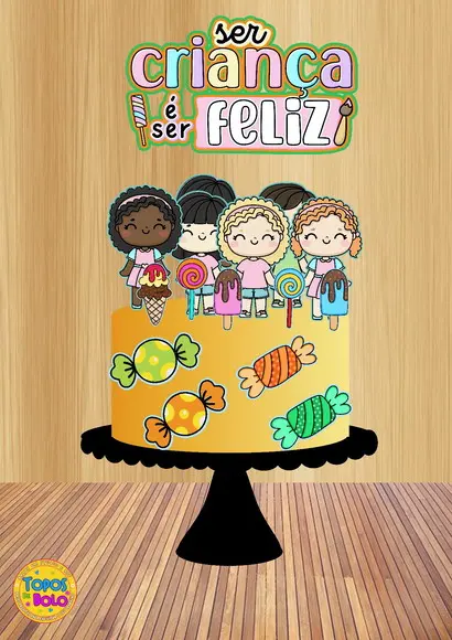 Arquivos de Corte Topo de Bolo Dia das Crianças Doces