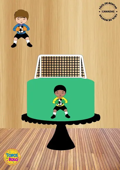 Arquivo de Corte Topo de Bolo Goleiro Menino
