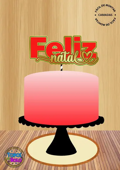 Arquivo de Corte Topo de Bolo Feliz Natal 03
