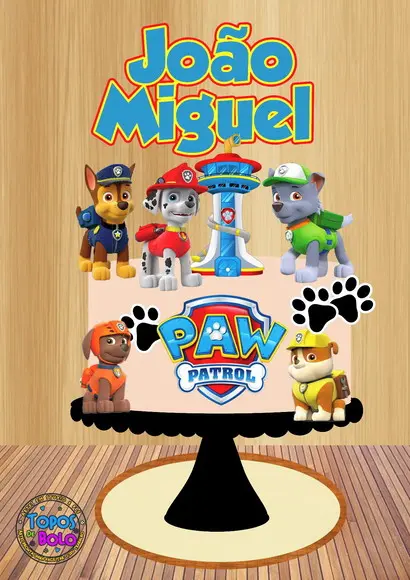 Arquivo de Corte Topo de Bolo Paw Patrol