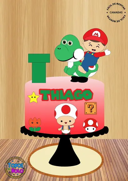 Arquivo de Corte Topo de Bolo Mario e Yoshi