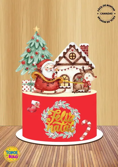 Arquivo de Corte Topo de Bolo Natal Doce
