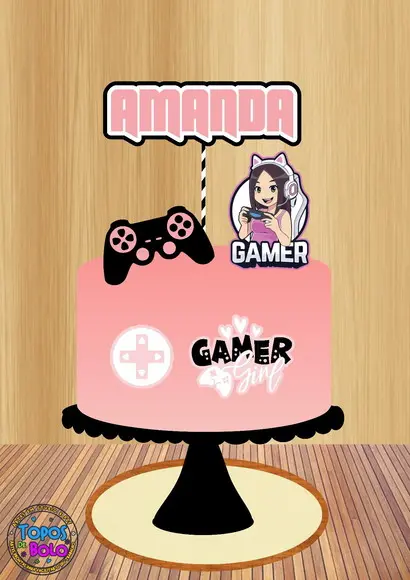 Arquivo de Corte Topo de Bolo Gamer