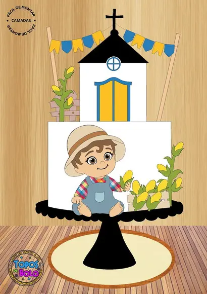 Arquivo de Corte Topo de Bolo Caipira com Milho