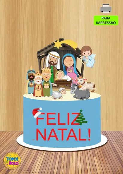 Topo de Bolo Natal Presépio Natal