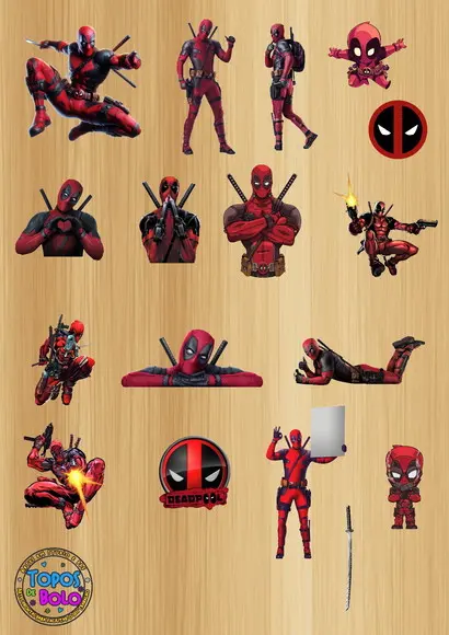 Arquivo de Corte Topo de Bolo Deadpool 02